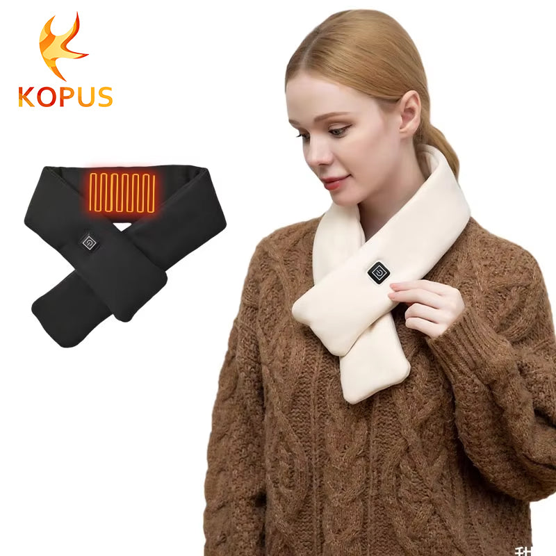 Electric Heated Scarf - Pro Electric Heated Scarf with 3 Heating Levels USB Rechargeable Heating Scarf