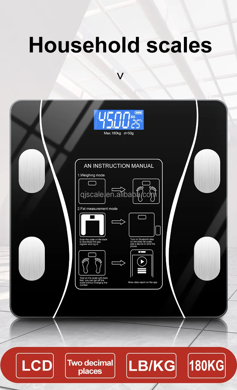 Sonifer Smart Digital Phone App Scale – Electronic Body Fat Scale with LED Display