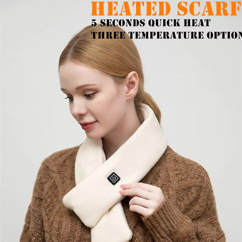 Electric Heated Scarf - Pro Electric Heated Scarf with 3 Heating Levels USB Rechargeable Heating Scarf