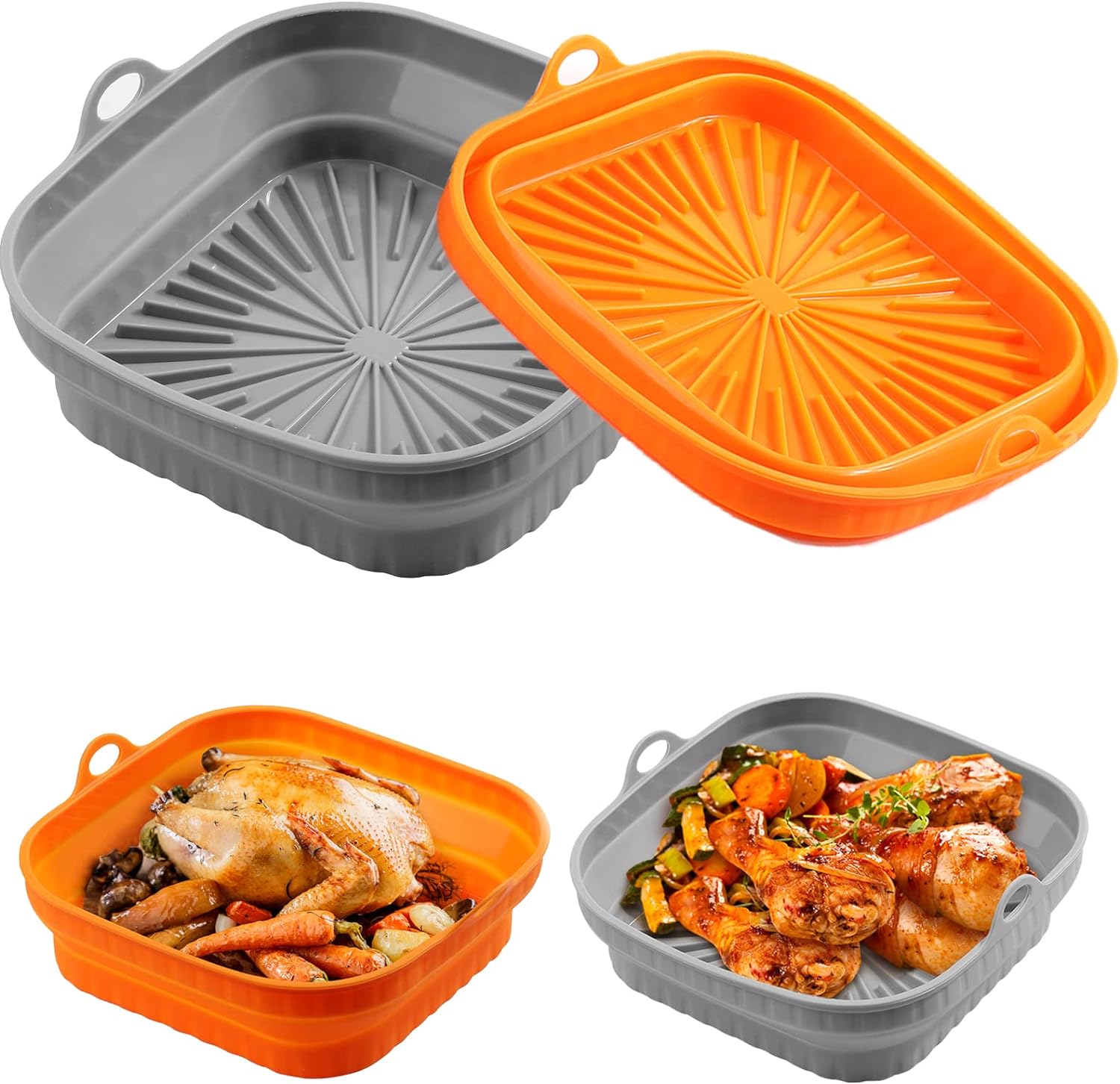 Air fryer silicon foldable plate 3pcs