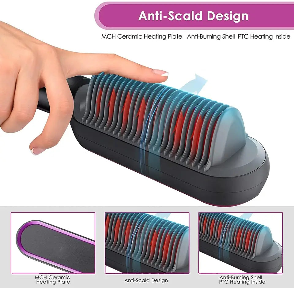 Portable Hair Straightener Brush