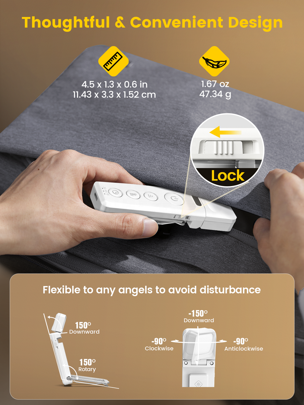 USB Rechargeable Book Light With 3 Levels & Colors