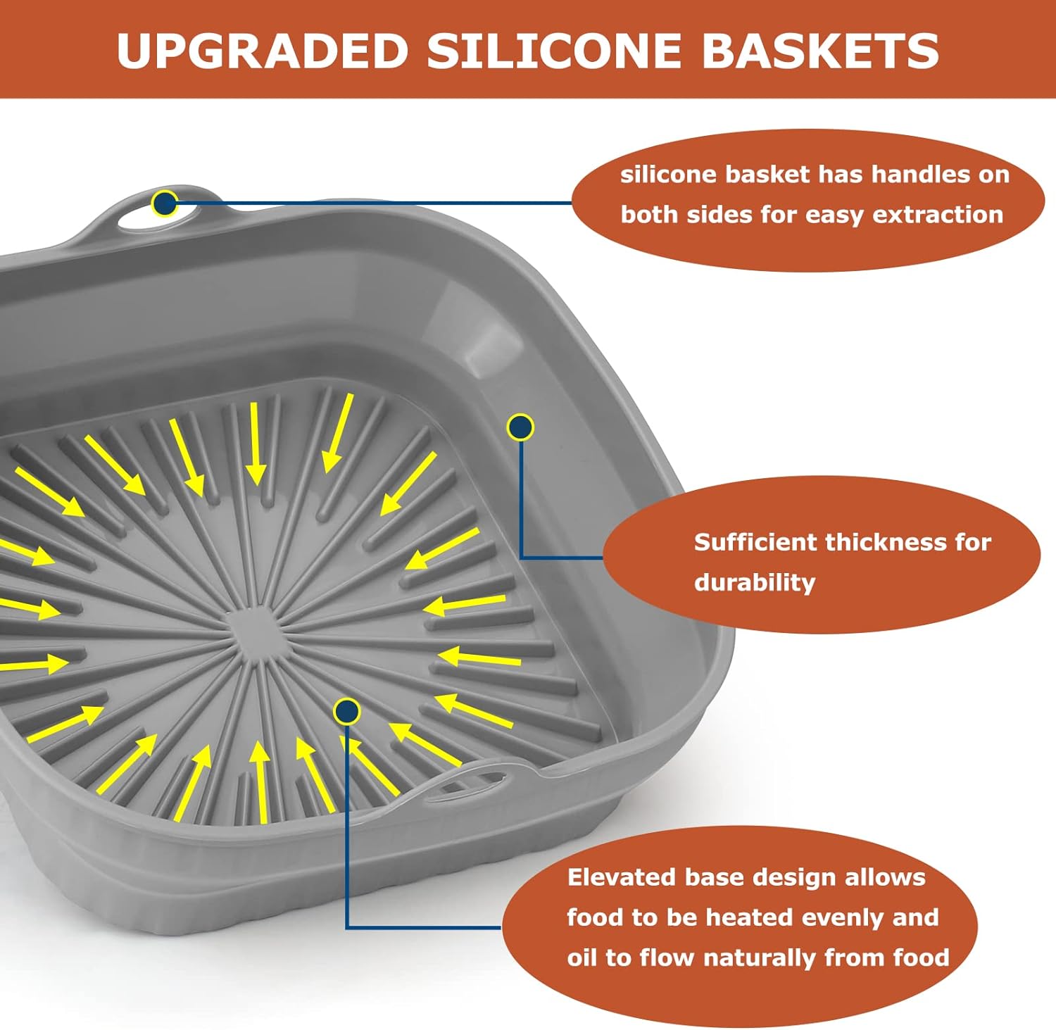 Air fryer silicon foldable plate 3pcs