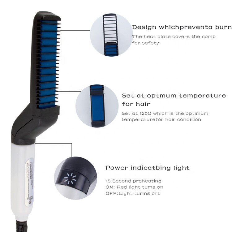 10W Electric Beard Hair Straightener with Ceramic Heating Plate