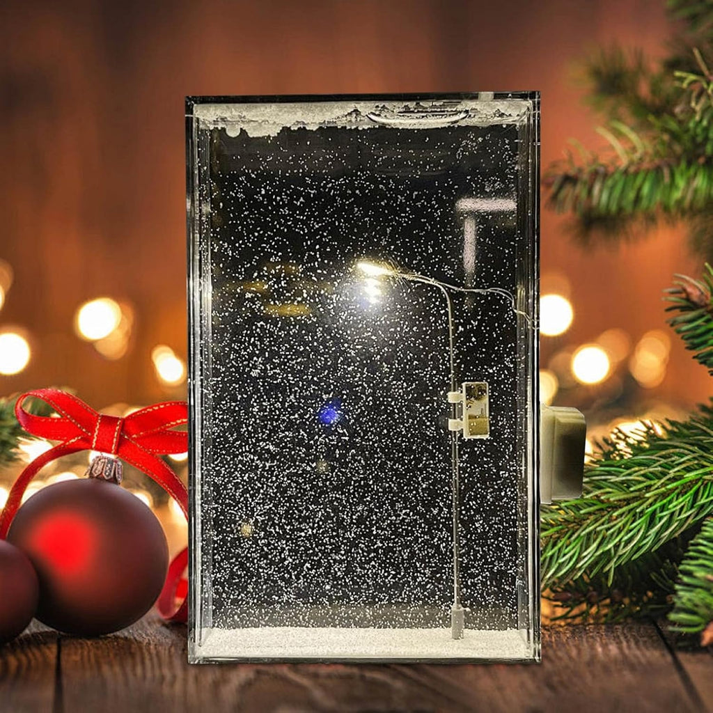Snow Tales Lamp, Snowy Night Street Lamp Christmas Snow Scene Light DIY Materials, Snow Globe Night Light